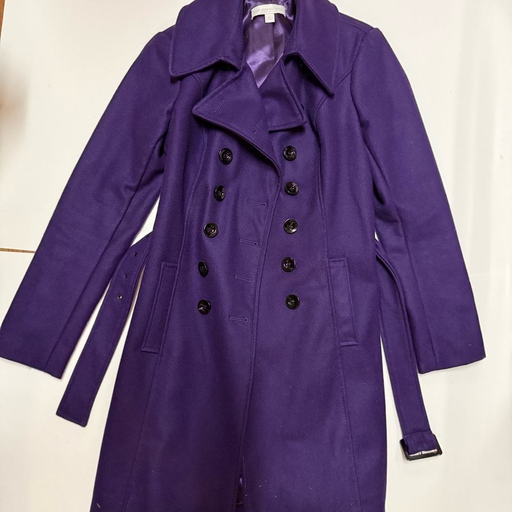 New York & Company Deep Purple Pea Coat